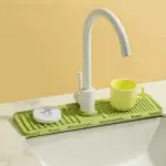 Faucet Splash Guard Draining Tray Mat: Keep Your Sink Area Dry & Tidy!