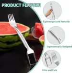 Dual-Head Watermelon Fork Slicer – 2-in-1 Stainless Steel Cutter & Fork for Effortless, Mess-Free Melon Enjoyment 🍉 - Image 6