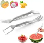 Dual-Head Watermelon Fork Slicer – 2-in-1 Stainless Steel Cutter & Fork for Effortless, Mess-Free Melon Enjoyment 🍉