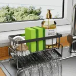 Stainless Steel Sponge Holder – Self-Draining Sink Organizer for Kitchen & Bathroom